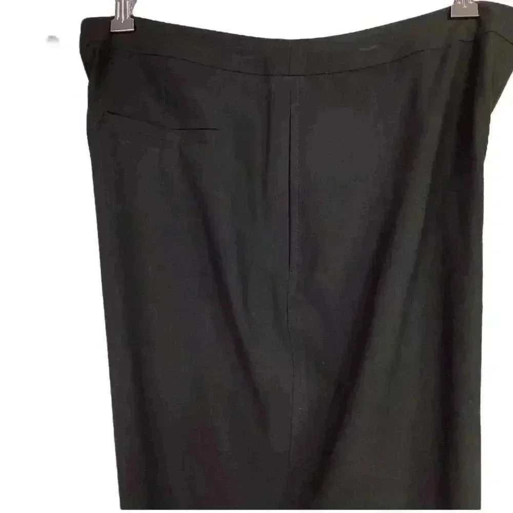 J. Jill Flat Front Pants Womens 14 Black Stretch Wide Leg Trousers Pockets